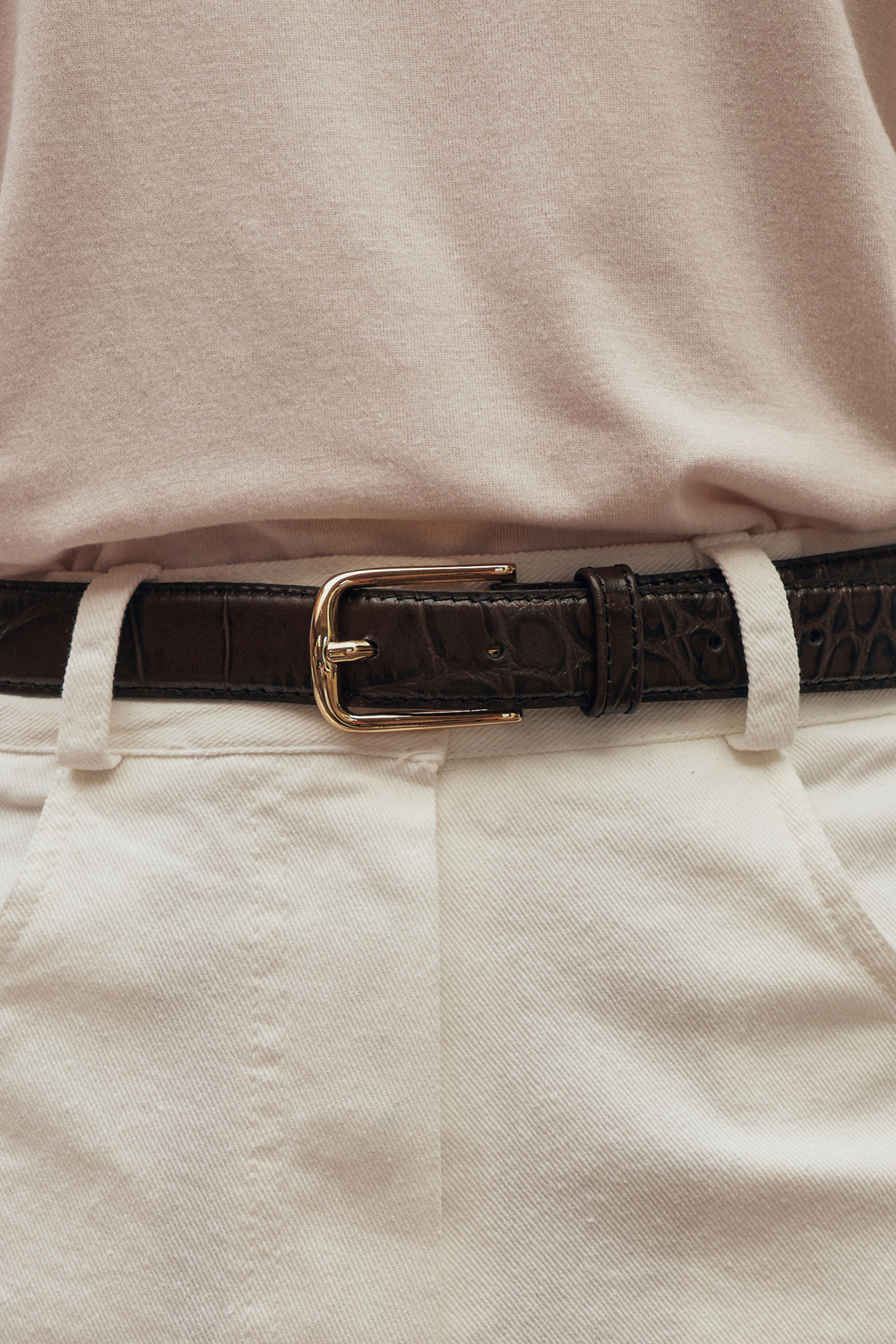 Casual pattern cow leather belt - 2 color