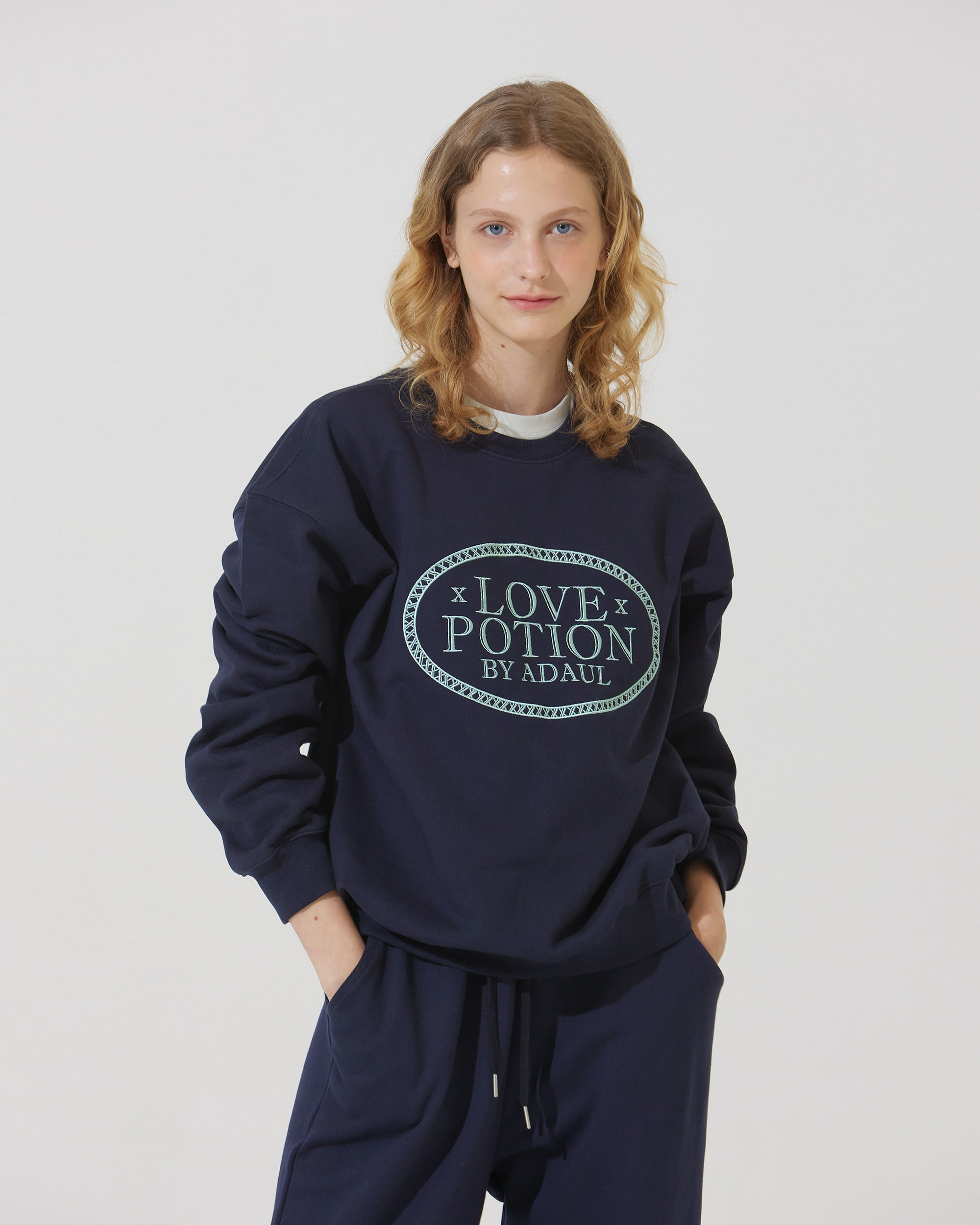 LOVE POTION loose fit sweat shirts - navy